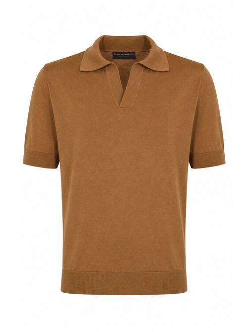Polo skipper in cotone Fango FILIPPO DE LAURENTIIS | PL1MCSK SU12R922